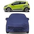 PURPLEHEART Car Body Cover Compatible with Chevrolet Beat with Mirror Pocket Triple Stitched Bottom Elastic Water Resistant UV Protection & Dustproof Car Cover-Navy Blue