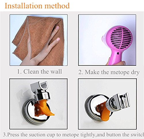AHOMME 1 stabiler drehbarer Halterung Badezimmer Sucker Dusche Kopf Halter - 5