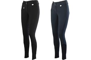 ‎LAZURA Lazura - Winter Reithose für Damen & Kinder Comfort | mit Silikon Vollbesatz & Fronttasche | warme Reitleggings in Nachtblau oder Schwarz | Reitbekleidung in Größe 104-176 & 36-48