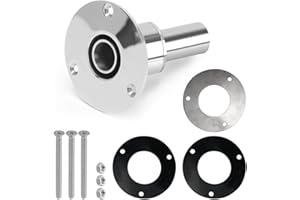 Riisoyu Peau D'échappement à Travers La Coque, 22MM Acier Inoxydable Droite à Travers la Coque D'échappement, Adapté Aux Voitures, Camions, Bateaux Équipés D'un Tuyau D'échappement Perforé