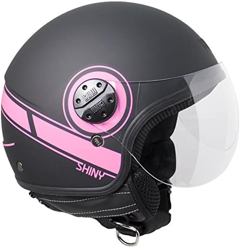 Cgm Jet Helmet 109S Shiny Fuchsia Neon Black Fuchsia/Black, Size X-Small