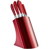 Karaca Samuray Flash Red Japon &Ccedil;eliği 6 Par&ccedil;a Standlı Bı&ccedil;ak Seti