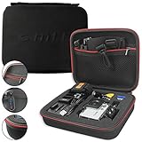 rollei kamera tasche Hartschalen-Koffer mit gepolstertem Netzfach mit Reißverschluss - optimal geeignet für die sichere Aufbewahrung Ihrer Rollei Action-Cam - mit und ohne Gehäuse (Abmessungen: 215 x 165 x 65 mm)