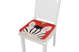 Chickwin Coussin Rehausseur Chaise Enfant, Chaise Haute Bébé Portable Réhausseur Coussin de Siège Ajustable Démontable Confortable Eponge Coussins pour Salle à Manger (Zèbre,40x40x5cm)