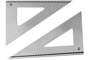 AURORA STORE Set di 2 Squadrette in Alluminio per geometria matematica, Coppia Squadre disegno in lega di alluminio da 31 cm da 60° e 21 cm da 45° gradi, per studenti disegno tecnico 45°0°