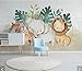 Produktbild Nordischer Elefant Löwe Tapete Wandbild Kinder Kinder Schlafzimmer Tier Tapeten Kunst Wandtattoos Kontakt Papierrolle 3D Wandbilder