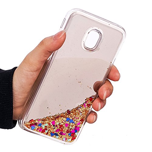 Custodia Cover Samsung Galaxy J5 2017, Samsung Galaxy J5 2017 Liquid Quicksand Case, 3D Creativo Bling Sabbie Mobili Flessibile Silicone TPU Bumper Telefoni Telefono Cellulari Smartphone Protezione Cover ,Adesiva Carino SplendÃ¨nte LÃ¬quido Sabbie Mobili Protettiva Cellulare Astuccio Cover Rigida Guscio per Samsung Galaxy J5 2017 - Sabbie mobili dorate