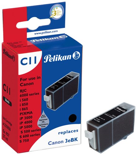 Pelikan Druckerpatrone C11 ersetzt Canon BCI-3eBK, Schwarz (pigment)
