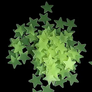 Pindia 55Pc Luminous Fluorescent Glowing Night Sky Wall Sticker Radium Glow Stars Starry Sky-Green