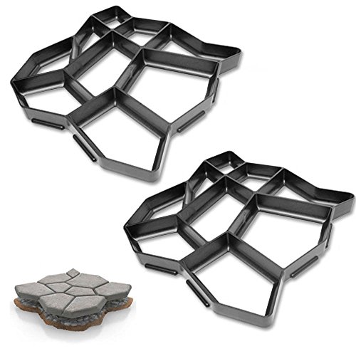 VINGO 2 pezzi a forma di bastone della Pavimentazione Giardino Pietra, cemento D.I.Y. Forma 43 x 43 x 4 cm