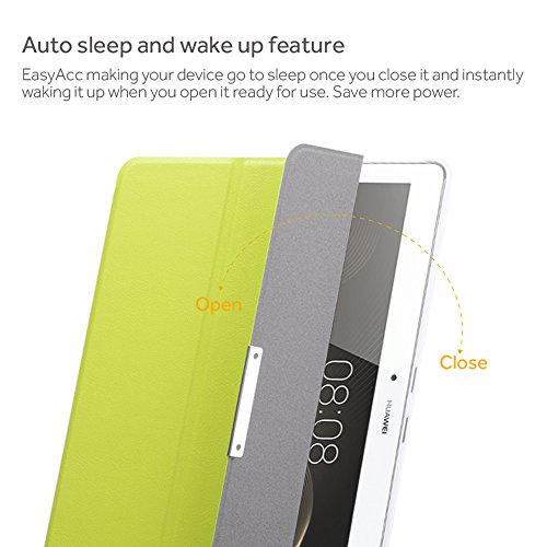 EasyAcc Huawei MediaPad M2 10.0 Hülle Case Tasche PU Leder zubehör hüllen für Huawei MediaPad M2 WiFi 25,4 cm (10 Zoll)/ Huawei MediaPad M2 Standard 25,4 cm (10 Zoll)/ Huawei MediaPad M2 LTE 25,4 cm (10 Zoll) Smart Cover mit Auto Sleep Wake up / Standfunktion (Grün, Kunstleder, Ultra dünn) - 6