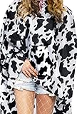 erdbeerloft - Unisex Damen Herren Kuh Kostüm Regenponcho, One Size, schwarz-weiß - 
