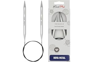 KnitPro Agujas de tejer fijas Nova - Alfileres circulares de 40 cm x 9 mm