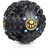 Petacc Hundespielzeug Ball Kauspielzeug Spielzeug Langlebiger Hundespielball Hundespielzeug aus Naturkautschuk Welpenspielzeug mit Zahnpflege-Funktion Kauspielzeug für Kleine Hunde, ø 9.5cm, Schwarz