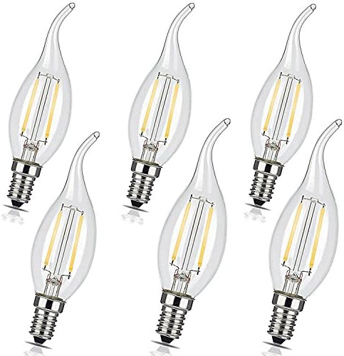 Set of 6 °C35L 2 W E14 180lm LED Bulb Edison Glass Candle Chandeliers Lighting (220-240 V)