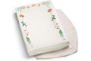 Elodie Details Wickelauflagen Bezug (2 Stücke) Universell auf 100% Oeko-Tex Baumwolle 74 x 48 cm - Meadow Flower, Weiss/Pink