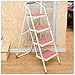 Produktbild ch-AIR Trittleiter 4-Stufen-Stuhl Tragbare Armlehnen erklimmen die Leiter in Vier Stufen KADJ (Color : Pink)