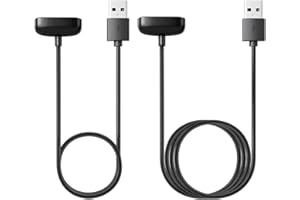 TUCANA Compatible for Fitbit Charge 6 / Charge 5 / Luxe Charger Cable, Replacement USB Charging Dock Stand for Charge 6 / Charge 5 / Luxe (2-Pack, 3.3 FT + 1.6FT)