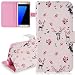 Produktbild SMART LEGEND Farbmalerei PU Leder Brieftasche Hülle für Samsung Galaxy S7 Flip Folio Wallet Schutzhülle Premium Magnetverschluss Painted Gemalt Leder Tasche Protection Case Skin Cover Patterns Holster Lederhülle mit Book Style Karten Slots Standfunktion Ständer und Magnetic Button Buckle - Hirsch Reindeer Retro Blume Blatt Muster