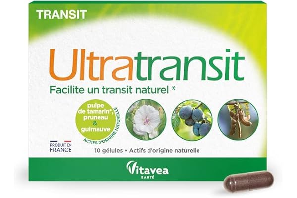 Vitavea - Ultratransit - Jus de Pruneau, Pulpe de Tamarin, Guimauve - Facilite un transit intestinal naturel, confort intestinal, actifs d'origine naturelle - 10 gélules - Fabriqué en France