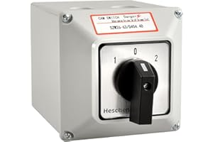 Heschen Commutatore rotativo universale SZW26-63/D404.4D 660V 63A ON-OFF-ON 3 posizioni 4 fasi 4NO+4NC 16 terminali CE con interruttore principale Scatola esterna LW28-63/4