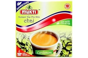 MUKTI ORGANICS Instantané pré-mélangé Cardamome chai non sucré Mukti - 10 sachets - 220 g - Lot de 3