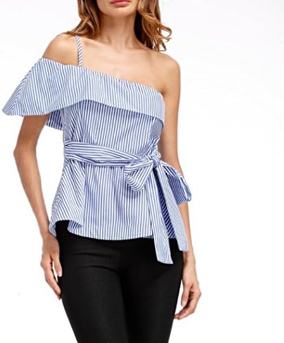 Sexy straps bare shoulders tether strap, T-shirt streaks shirt summer, M