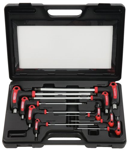 KS Tools 151.8150 Ergotorqueplus T-Griff-Kugelkopf-Innensechskant-Winkelstiftschlüssel-Satz, 9-teilig, 2-12 mm