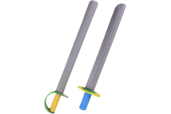 TAIZhiChen Épées en Mousse pour Enfants, Épée de Jeu Sécuritaire, Jouet de Combat Géantes et Légères, pour Déguisement Pirate/Chevalier, Fête d'enfants et Jeu de Rôle, pour 3 Ans et Plus, 2 Pièces