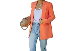 Onsoyours Blazer Mujer Chaqueta de Traje Slim Fit Elegante Casual OL Oficina Negocios Outwear Solapa Manga Larga Chaqueta de Traje para Mujer con Bolsillo
