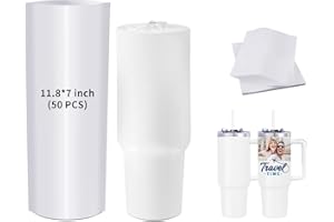 PYD Life Sublimation Oven Schrumpffolie, weiße Beutel, 30 x 17,8 cm, für 1,134 ml Becher mit Griff, Sublimationstassen, Becher, Wasserflaschen, Druck von Sublimation Oven, 50 Stück