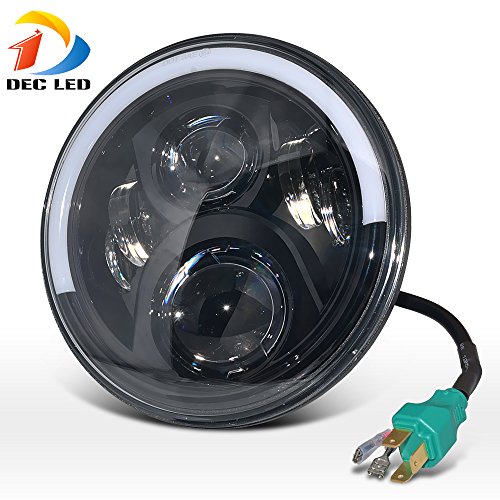 DEC LED 7 inches Super Bright LED Lights Bulbs Car DRL Replacement Headlights for Wrangler 60W 1Pc