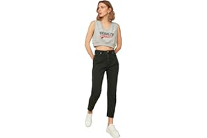 Trendyol Black High Waist Mom Jeans Donna