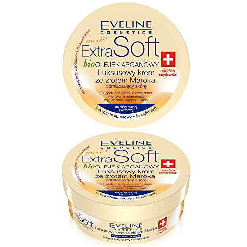 EVELINE Cosmetics Extra Soft Luxury Cream 200ml with Argan bio-Oil and Morocco Gold
