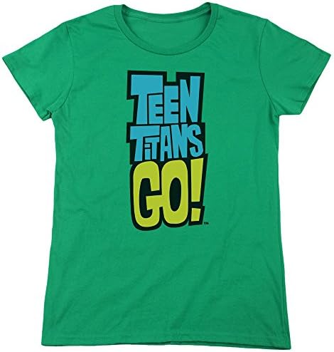 Teen Titans Go Logo Womens Short Sleeve Shirt Kelly Green Xl