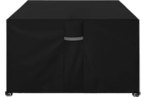 Dokon Waterproof Breathable Oxford Fabric Protective Cover for Garden Furniture, Cube-Shaped (125 x 125 x 74 cm) - black