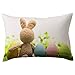 Produktbild 30×50 Rechteckiger Freizeit Kissenbezug Ostern Kissenbezug Kaninchen Print Kissenbezug JMETRIC Heimtextilien(B)
