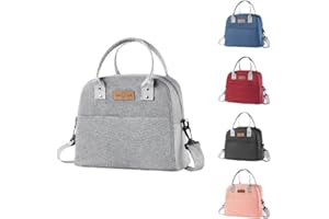 BRYN Borsa Termica Porta Pranzo, 7.9L Borsa Frigo Piccola Pranzo Ufficio, Borsa Pranzo per Lavoro, Scuola, Viaggio, Campeggio, Picnic, Mare（Grigio）