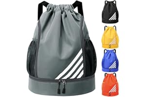 Tokeya Sacca Sportiva Coulisse Uomo Donna Zaino da Palestra Impermeabile Borsa a Sacco con Scomparto per Scarpe Tasche Leggero Regolabile Zainetto da Basket per Spiaggia Viaggio Piscina