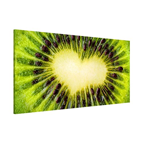 Apalis 108781 Magnettafel Kiwi Heart Memoboard Design Quer Metall Magnet Pinnwand Motiv Wand Stahl Küche Büro, 37 x 78 cm