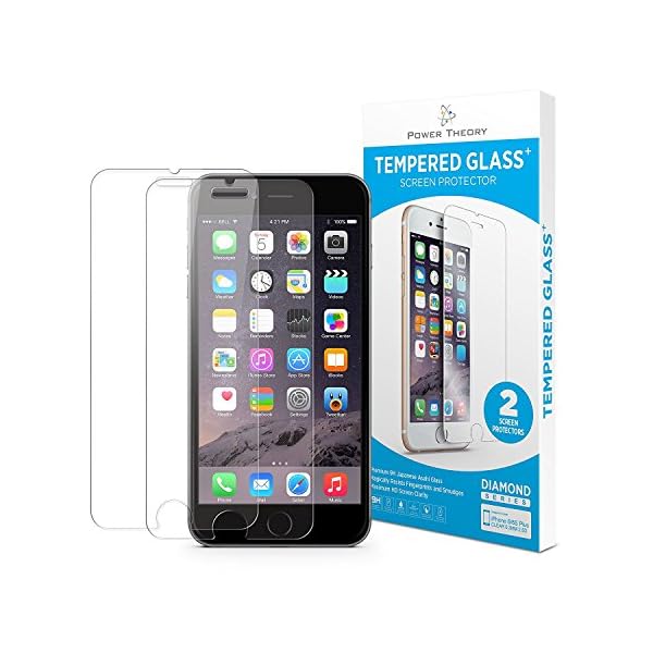 Power Theory Protector Pantalla Cristal Templado iPhone 7/8 - (2 Unidades) Vidrio Ultrafino (0.33mm), Ultraresistente (9H Dureza) con Kit de Instalación sin Burbujas