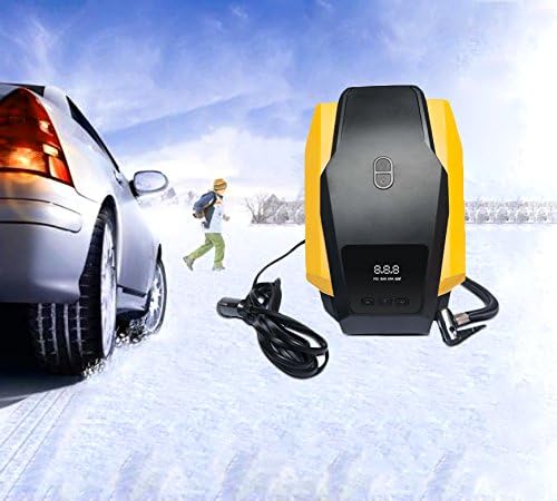 JIAGUAN Portable Car Reifenpumpe Car Air Pump with LED Light and Digital Manometer. 10.5/3 Valve 150 Psi With 12 V DC Cigarette Lighter Adapter, 3 M Cable