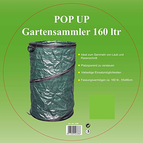 Pop Up Gartenabfallsammler, Multifunktionstonne, Tonne, Gartentonne 160 Liter grün - 2