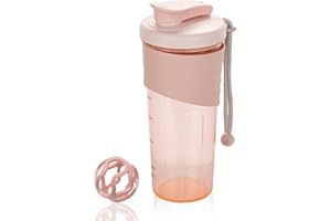 OUOUMUF Protein Shaker,shaker für proteinshakes- für super cremige Fitness Eiweiß Shakes,shaker proteinshaker 700ml - Langlebiger, Auslaufsicherer, Geruchsneutraler Shake Becher BPA-frei(Pink)