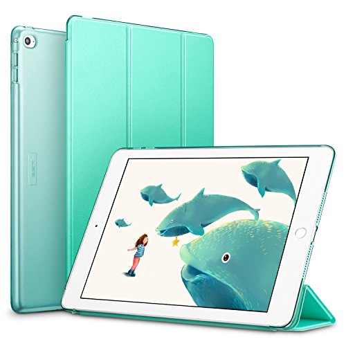 iPad Air 2 Hülle, ESR® Yippee Bildserie Auto aufwachen / Schlaf Funktion Wickelfalz Ledertasche mit Lichtdurchlässig Rückseite Abdeckung Schutzhülle für iPad Air 2 / iPad 6 (MintGrün)