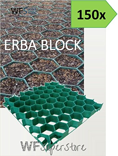 WUEFFE Grigliato salvaprato salvaverde in plastica carrabile Erba Block - 150 Pezzi