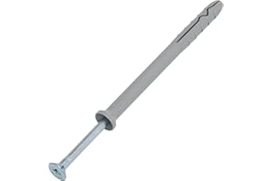 AERZETIX - C67163 - Lot de 50 Chevilles à Clou Ø8x100mm à collerette biseautée en polyéthylène + 50 Clou-vis Ø4.9x105 mm à tête fraisée PZ2 en Acier - à Frapper - ossature métallique béton Brique