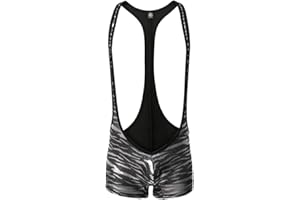 Juflam Men's Bodysuit Wrestling Singlet Athletic Leotard Underwear Gym Sportswear Undershirt