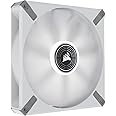 Corsair ML140 LED ELITE, 140mm PWM LED White Fan AirGuide Technology, Magnetic Levitation Bearing, Up to 1,600 RPM, Eight Vibrant LEDs, Low Noise, High Airflow Single Pack - White,CO-9050130-WW