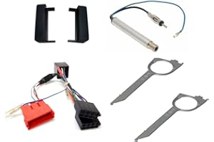 LEISURE DIRECT BLACK SINGLE DIN CAR CD RADIO STEREO FACIA FASCIA AMPLIFIED ISO WIRING & AERIAL ADAPTOR FULL KIT FITS AUDI TT